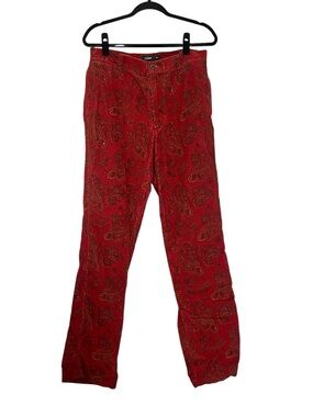 J. Crew Red Paisley-Print Chinos